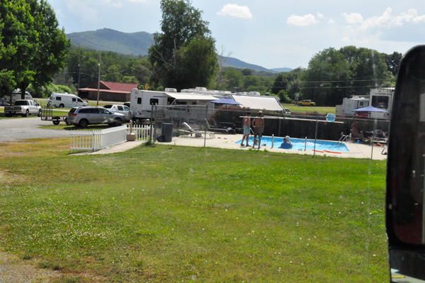 A very small swimming pool.